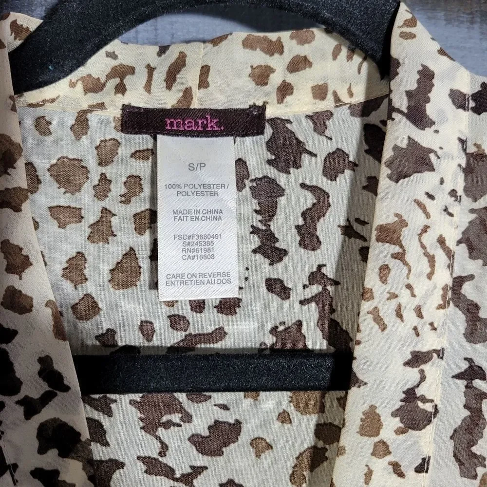 Mark. Animal Print Tie Infront Button Up Tanktop - Picture 4 of 7